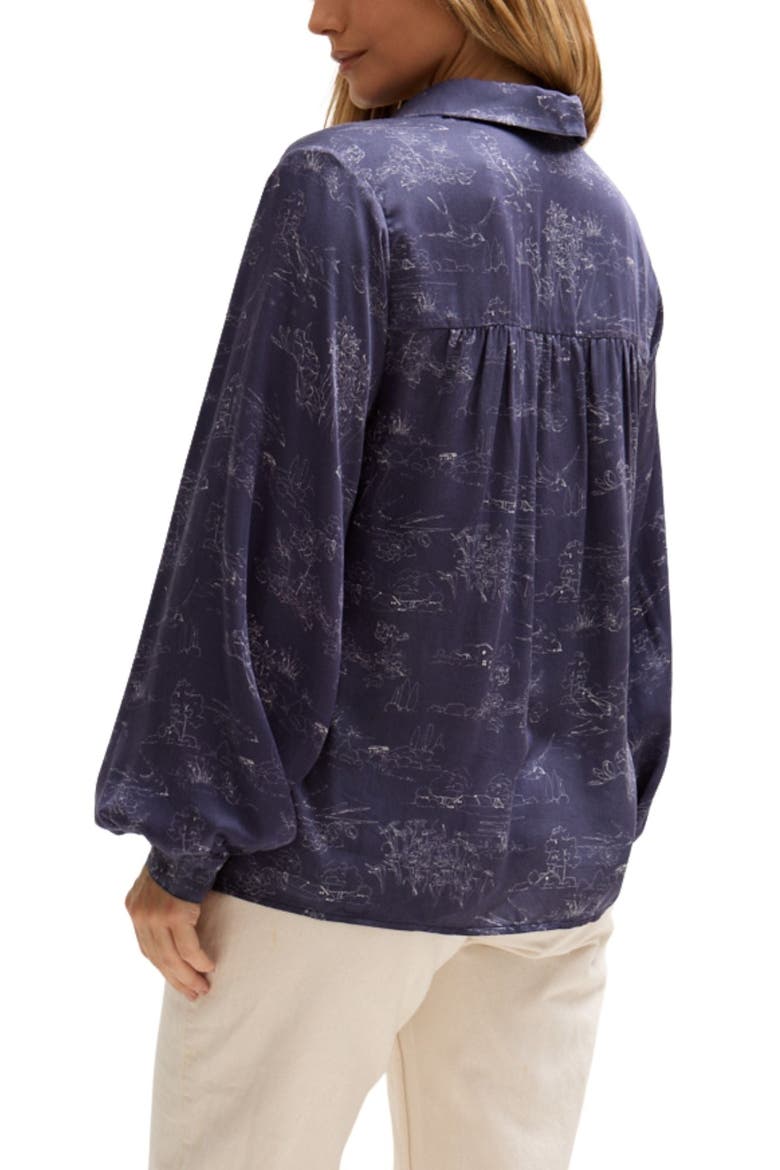 Marrianne Peter Pan Collar Shirt, Alternate, color, Navy