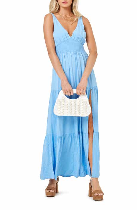LSPACE Lilikoi Smocked Waist Tiered Cover-Up Maxi Dress