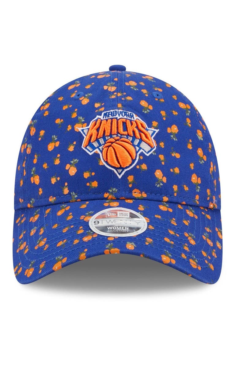 New Era Women's New Era Blue New York Knicks Floral 9TWENTY Adjustable Hat, Alternate, color,