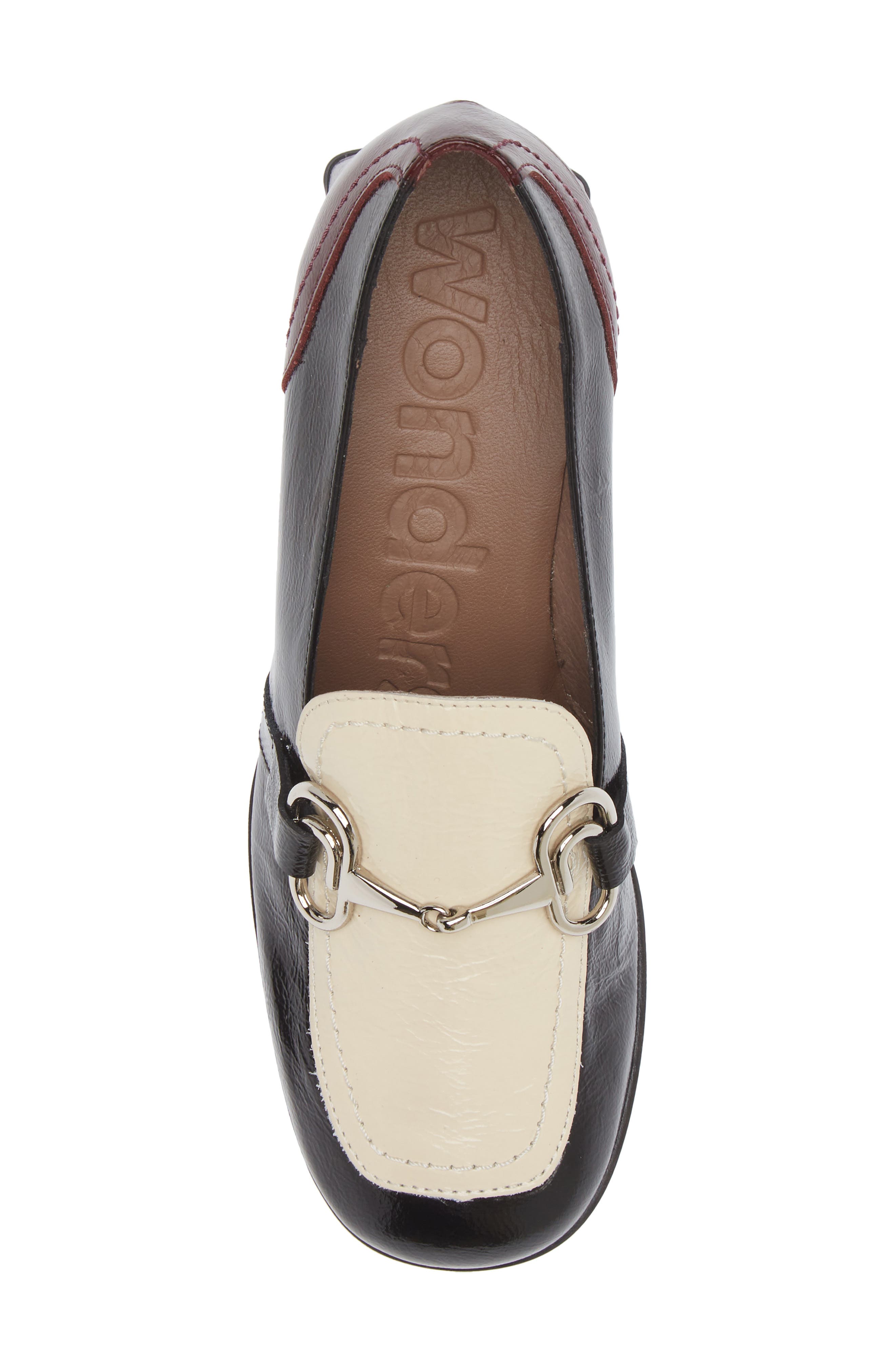 Wonders Moc Toe Bit Loafer Pump, Alternate, color, Black Vino Cream Combo
