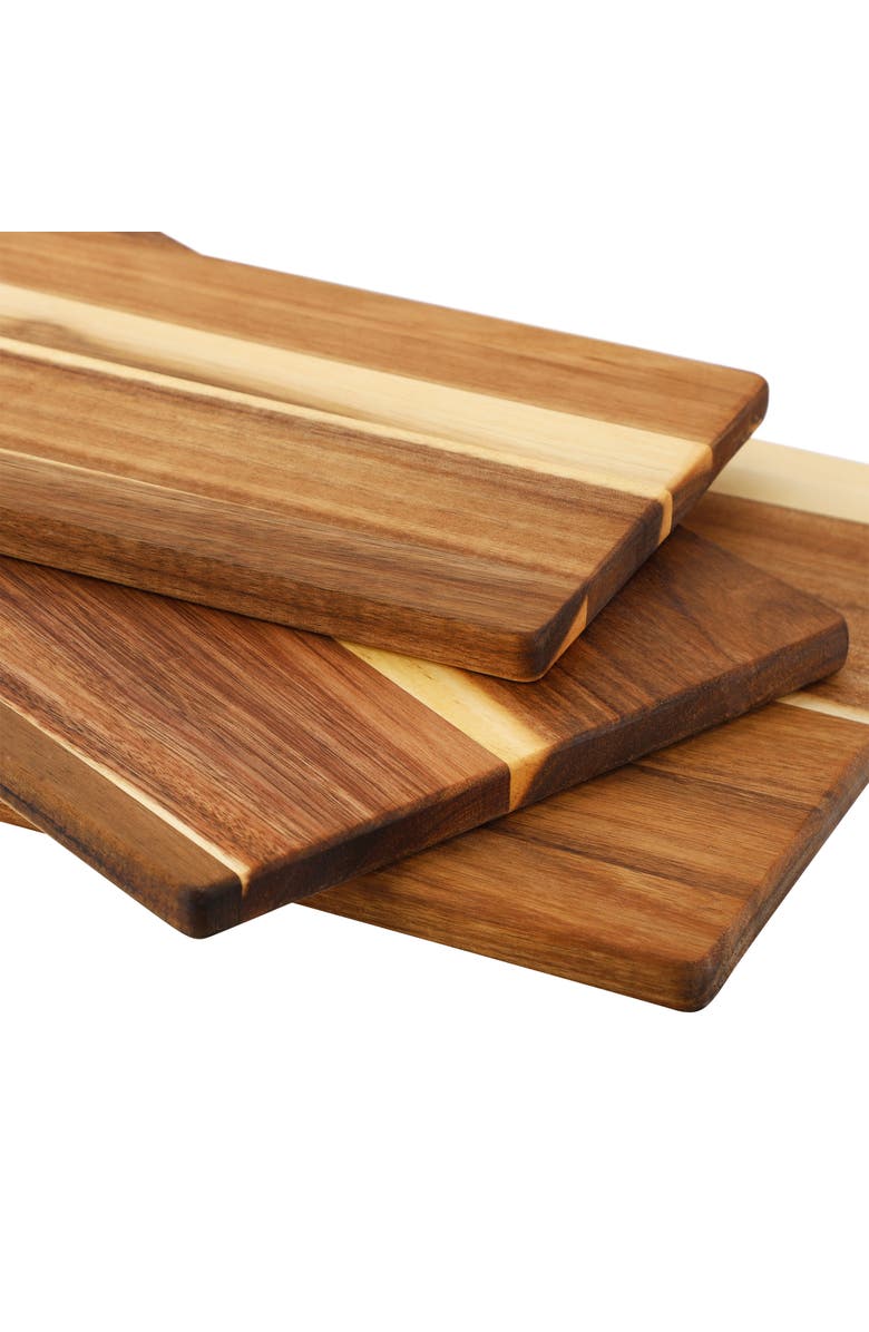 Megachef 3 Piece Acacia Wood Charcuterie Cheese Board Set with Handles, Alternate, color, Acacia
