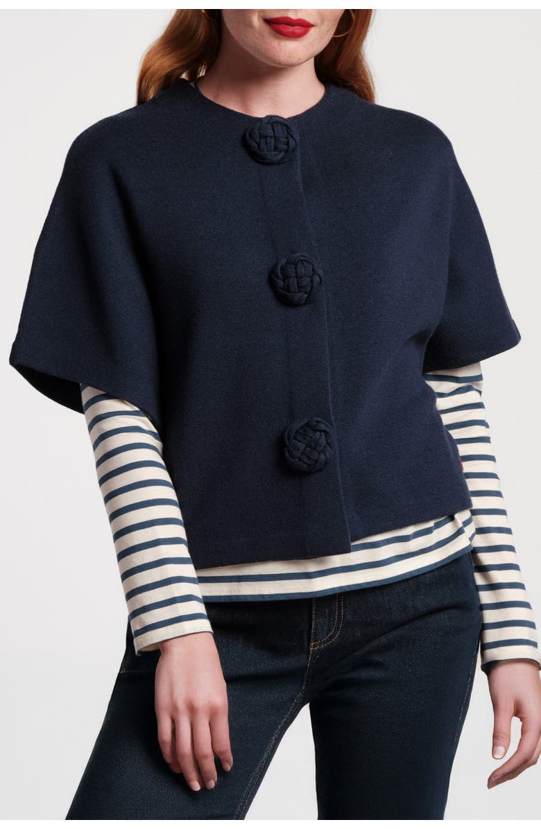 Frances Valentine Carnegie Shrug Solid, Main, color, Navy