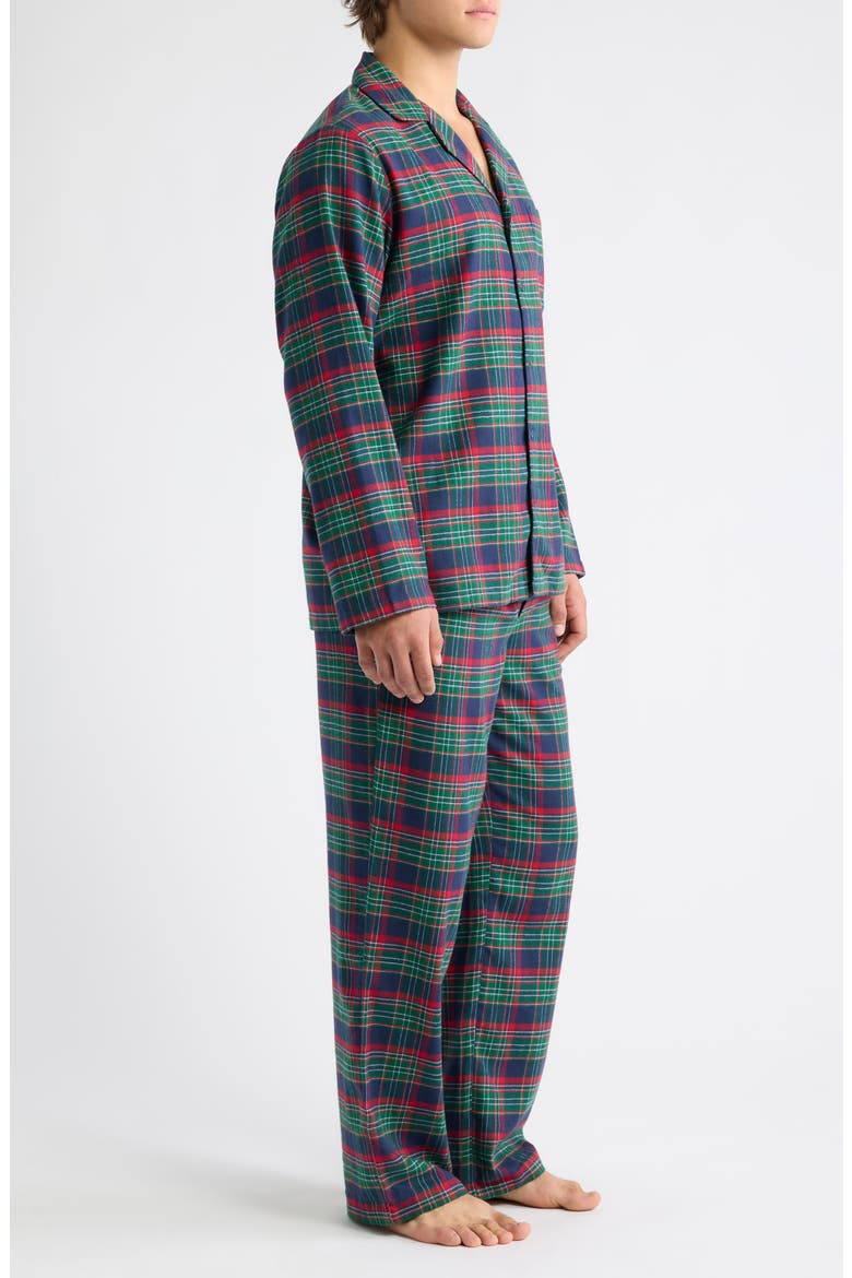 Plaid Flannel Pajamas, Alternate, color, NAVY- RED DAVIA PLAID