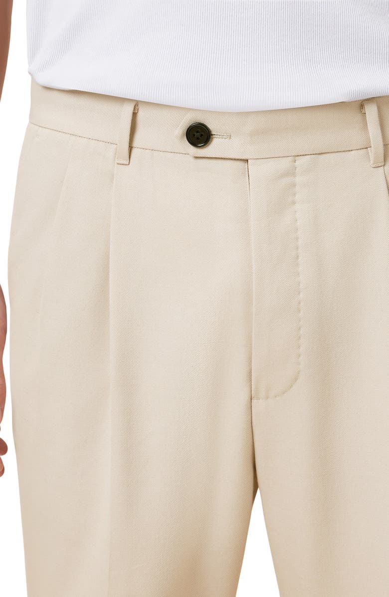 AllSaints Tallis Pleated Cuff Hem Cotton & Wool Blend Pants, Alternate, color, Antique Brown