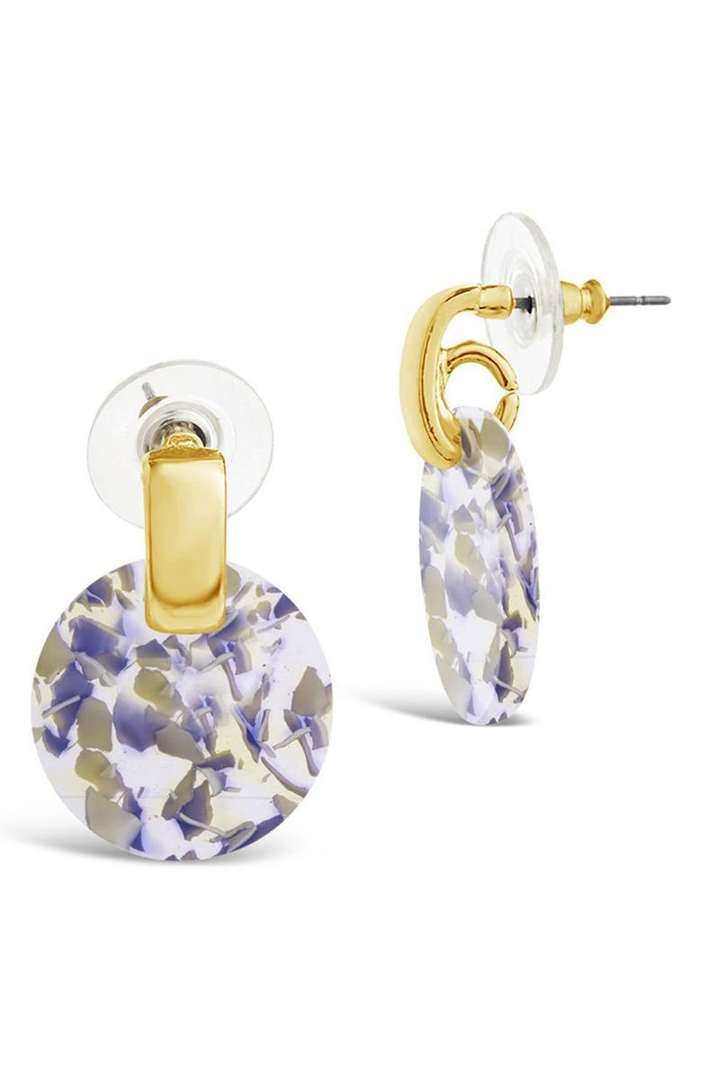 Sterling Forever 14K Gold Plated Resin Circle Drop Earrings, Alternate, color, 