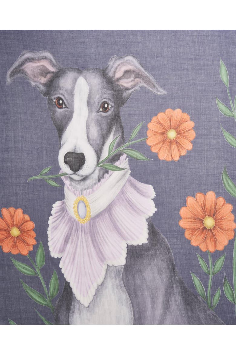 Catherine Rowe Pet Portraits Whippet Lightweight Scarf, Alternate, color, Navy