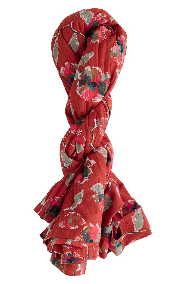 Seasalt Cornwall Larissa Printed Organic Cotton Button-Up Shirt, Alternate, color, Artist Camellia Red Sail