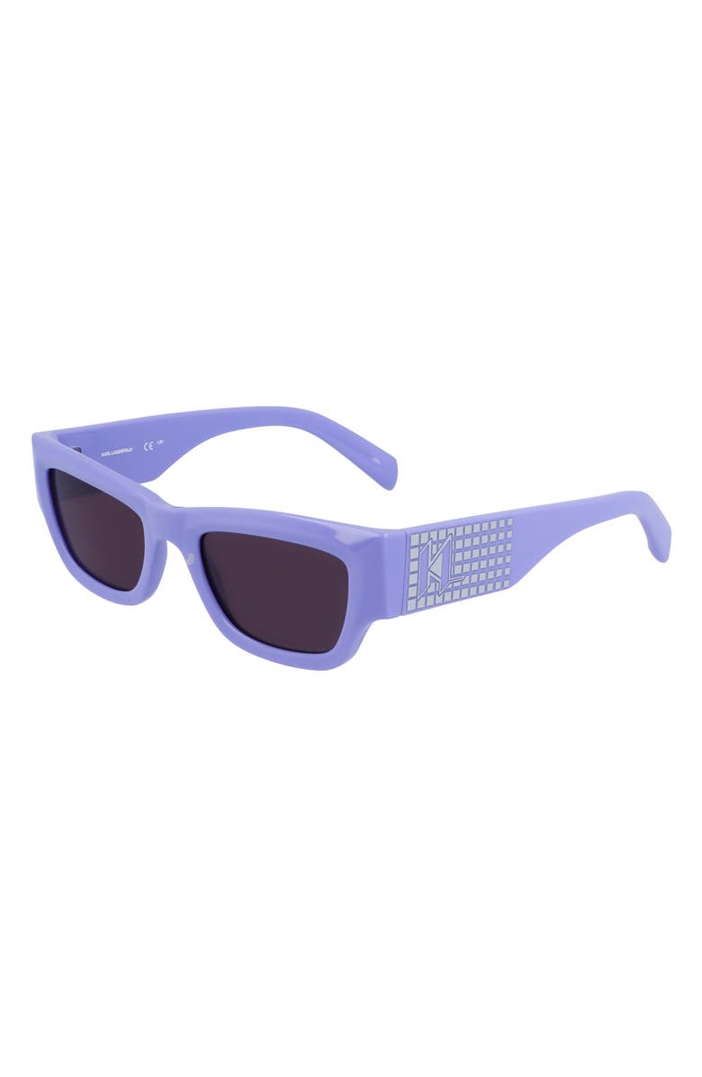 KARL LAGERFELD 52mm Rectangular Sunglasses, Alternate, color,