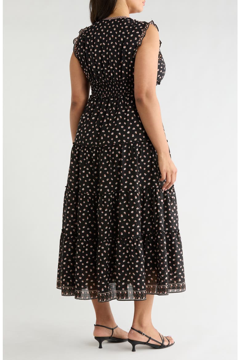 Sleeveless Maxi Dress, Alternate, color, BLACK/ BLUSH ORBIT OVALS