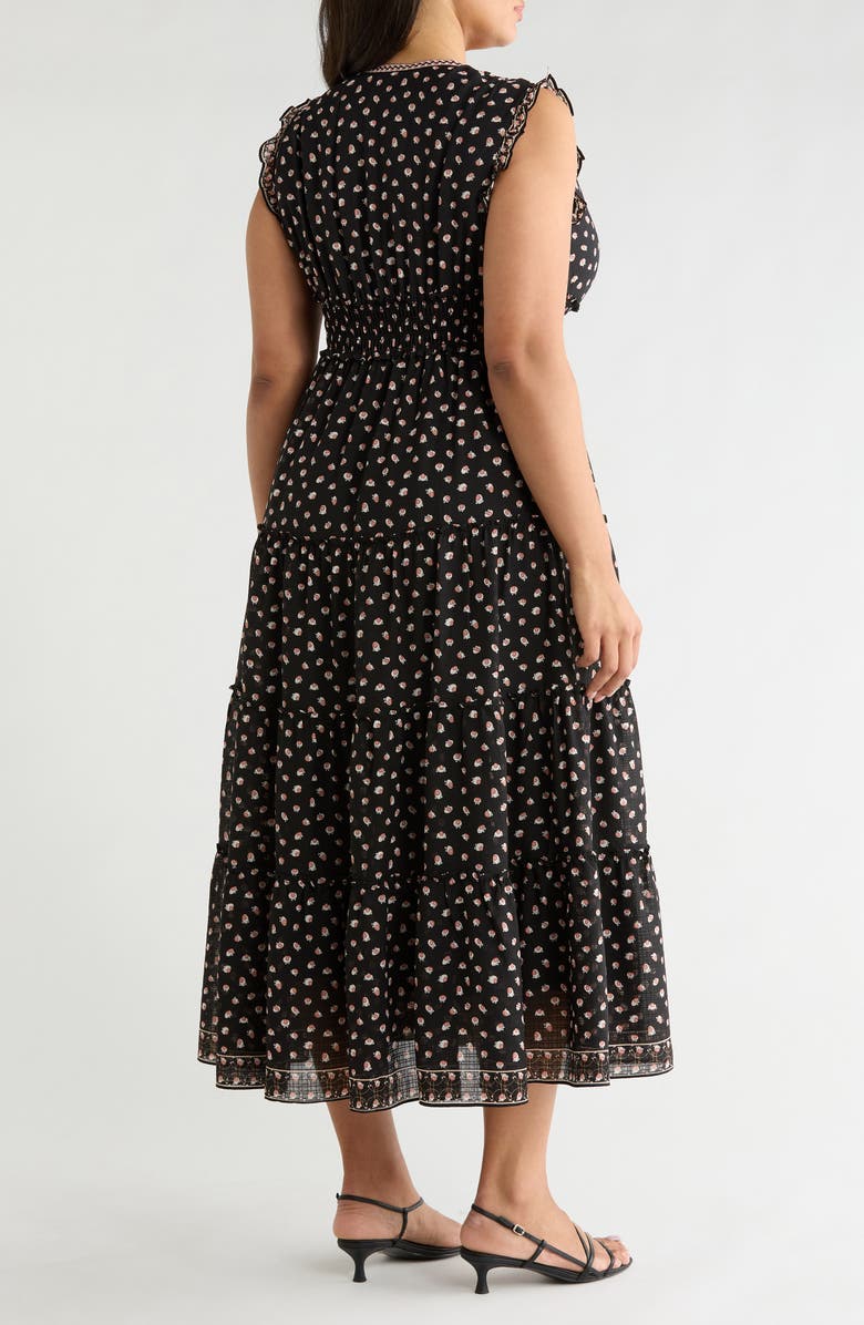 MAX STUDIO Sleeveless Maxi Dress, Alternate, color, Black/ Blush Orbit Ovals