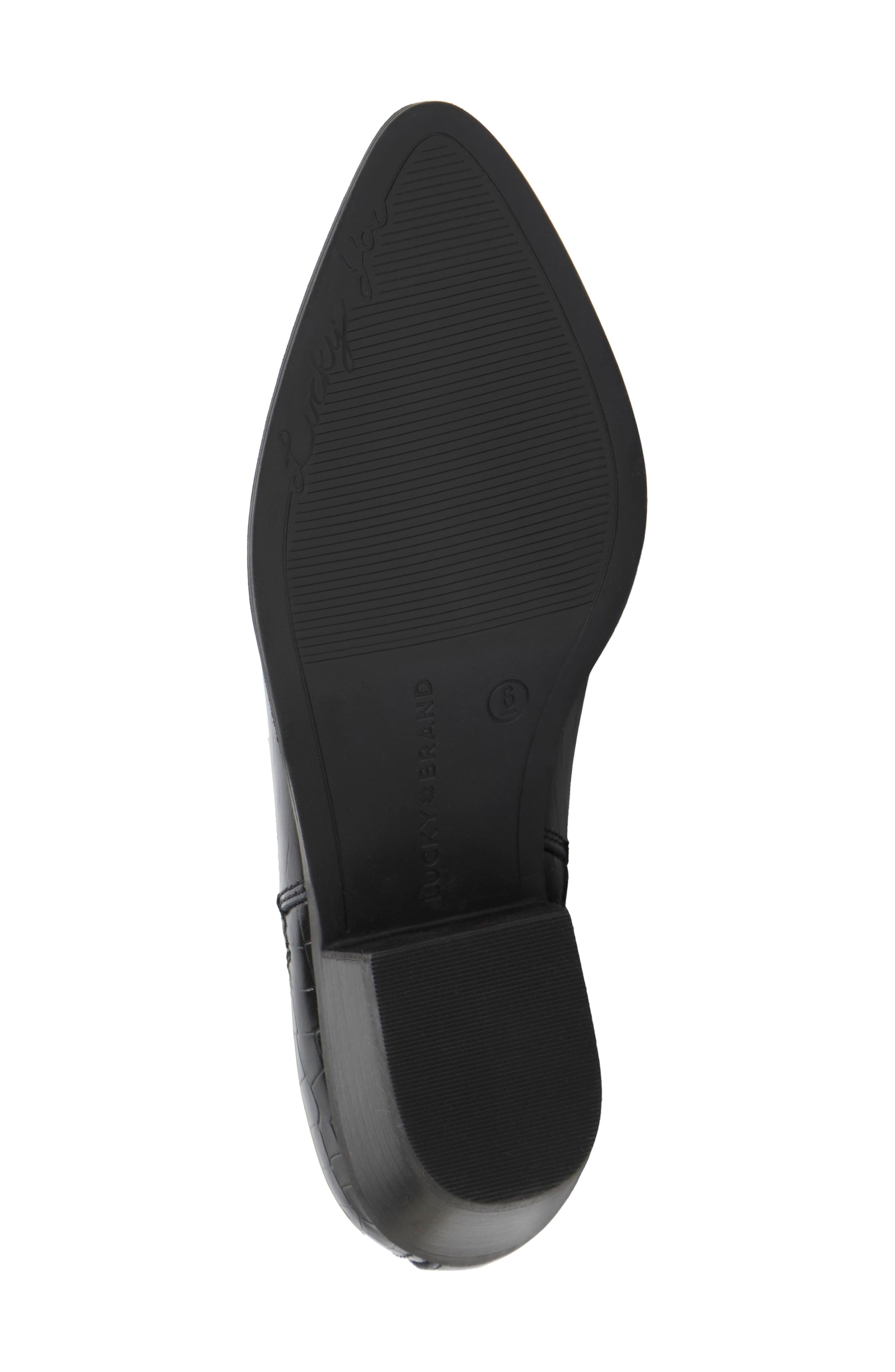 Lucky Brand Ailein Pointed Toe Bootie, Alternate, color, Black Crinkle