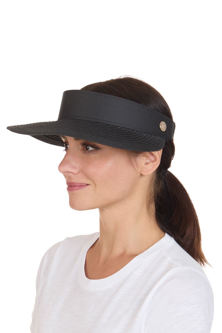 Straw Visor, Alternate, color, BLACK/ BLACK