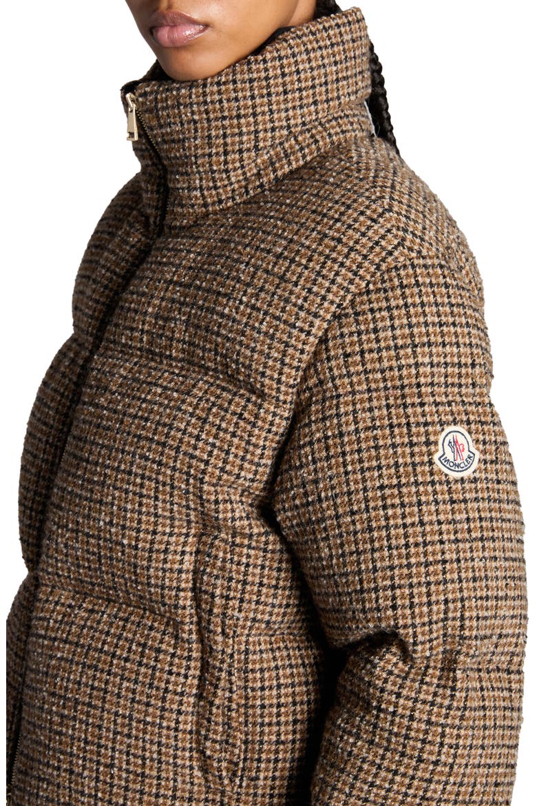 Seboune Houndstooth Down Jacket, Alternate, color, BEIGE