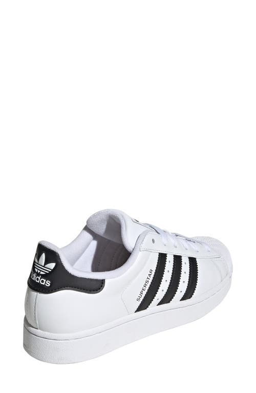 Adidas Originals Superstar Vintage Ostrich-effect Leather Sneakers In White/black/white