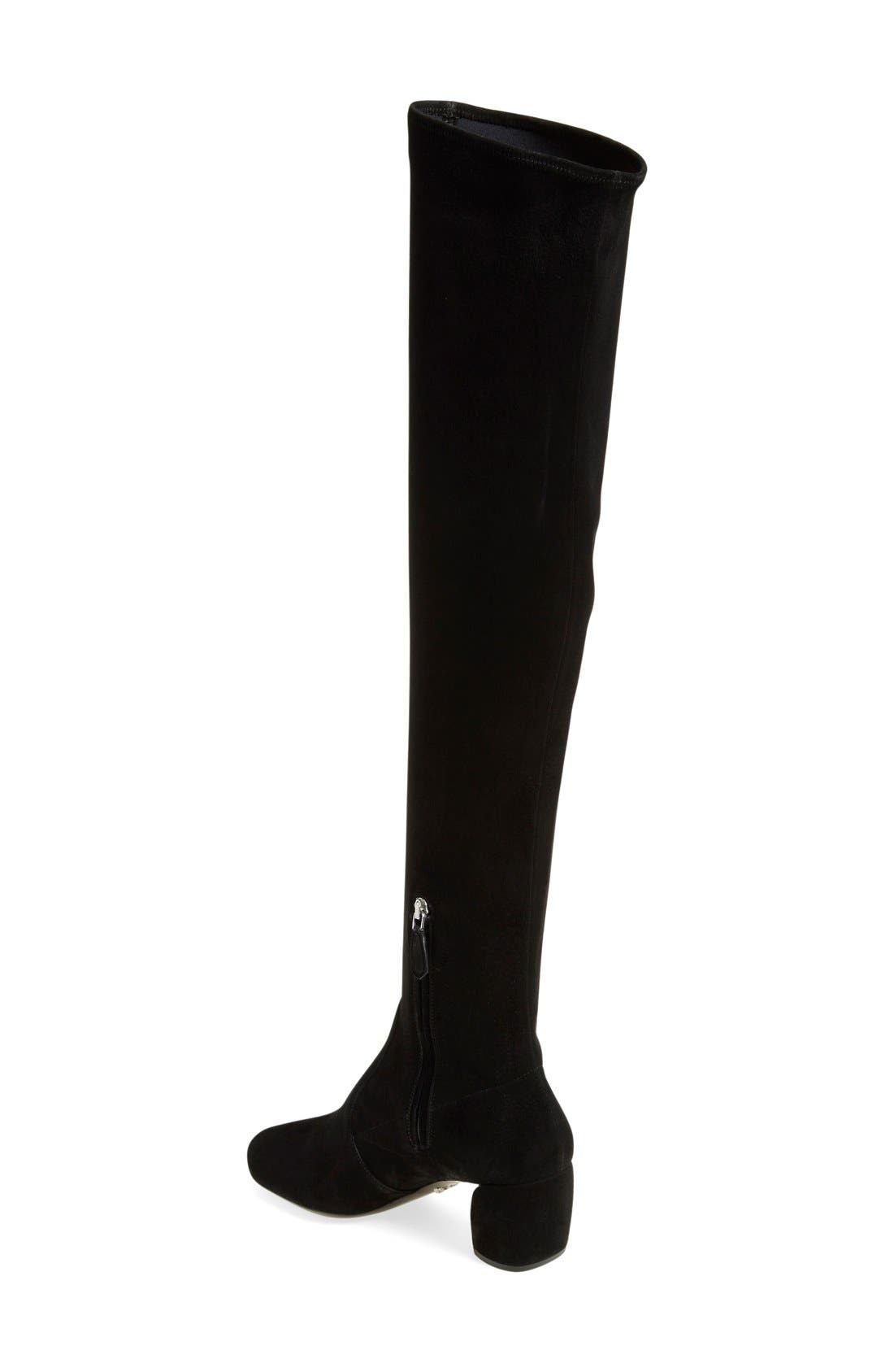 Prada Over the Knee Boot, Alternate, color, 