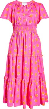 SUGARLIPS Jolene Print Tiered Maxi Dress
