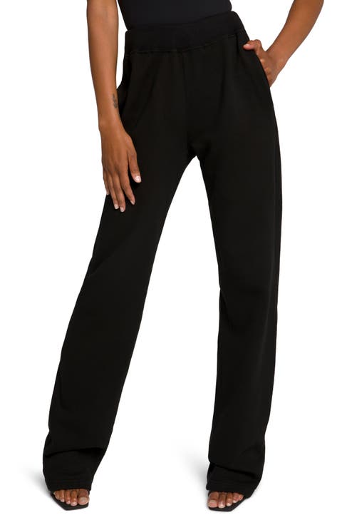 Terry Fleece Wide Leg Sweatpants