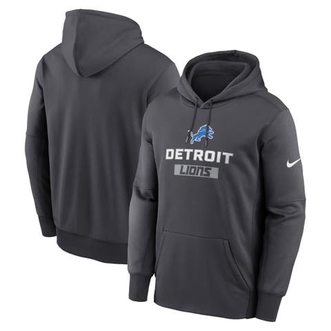 Men's Nike Anthracite Detroit Lions Toss Sweep Performance Pullover Hoodie