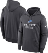 Nike Men's Nike Anthracite Detroit Lions Toss Sweep Performance Pullover Hoodie
