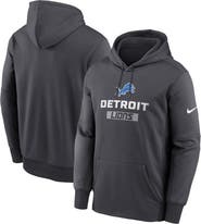 Nike Men's Nike Anthracite Detroit Lions Toss Sweep Performance Pullover Hoodie