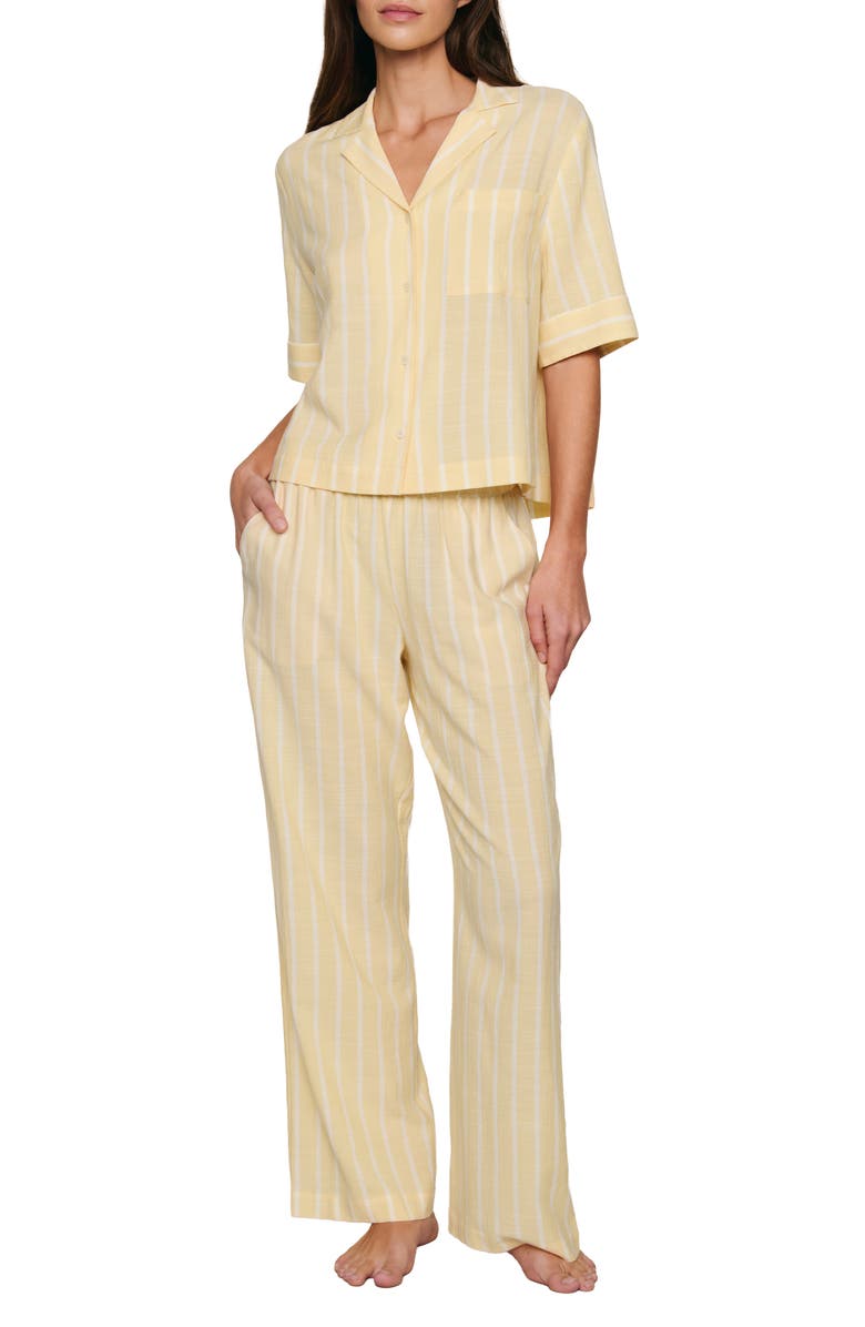 Eberjey Nautico Stripe Pajamas, Main, color, Classic Stripe Sunbeam/ Ivory