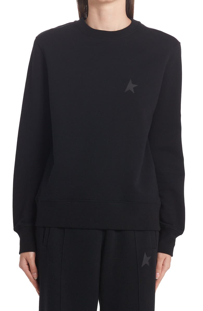 Golden Goose Star Collection Athena Logo Cotton Jersey Sweatshirt, Main, color, 