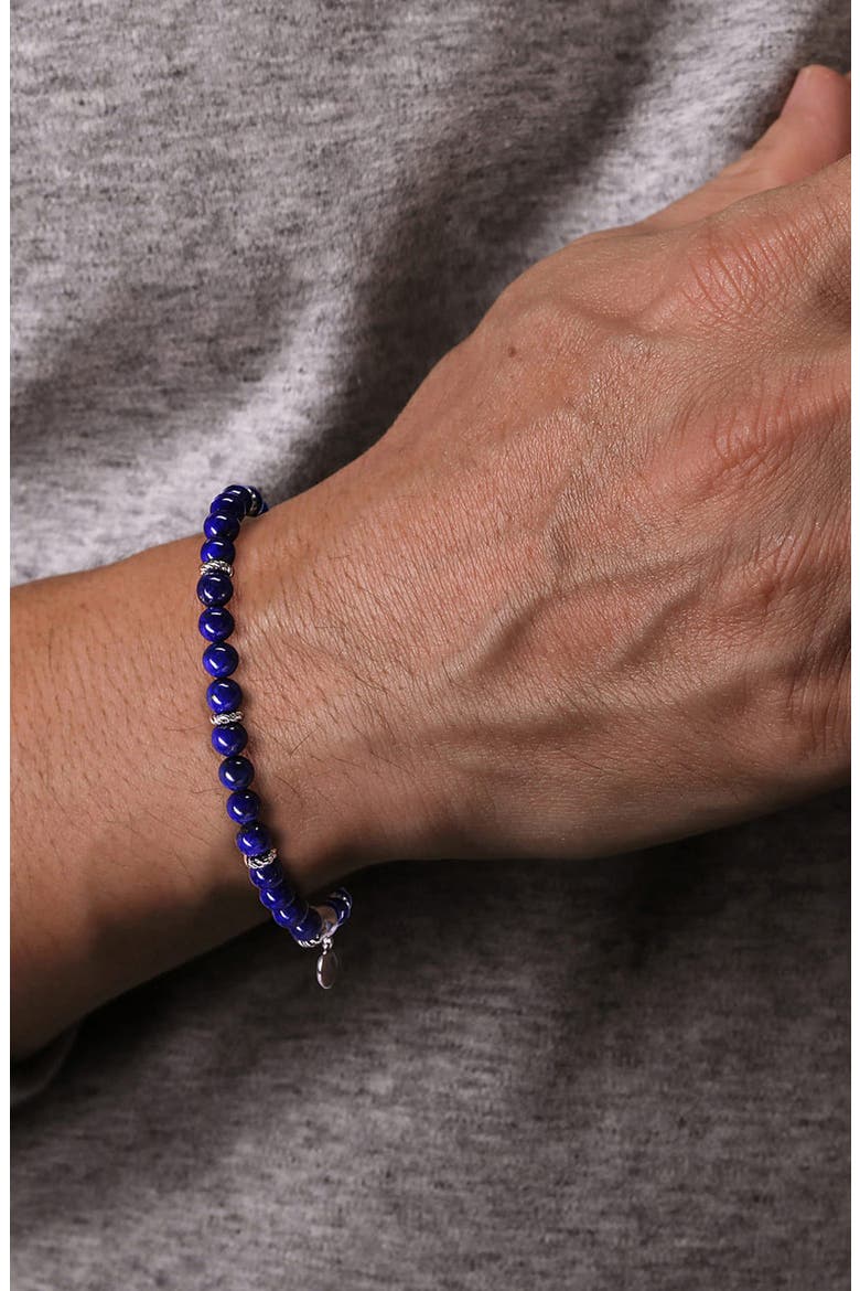 Bujukan Lapis Lazuli Bead Bracelet, Alternate, color, STERLING SILVER/ LAPIS