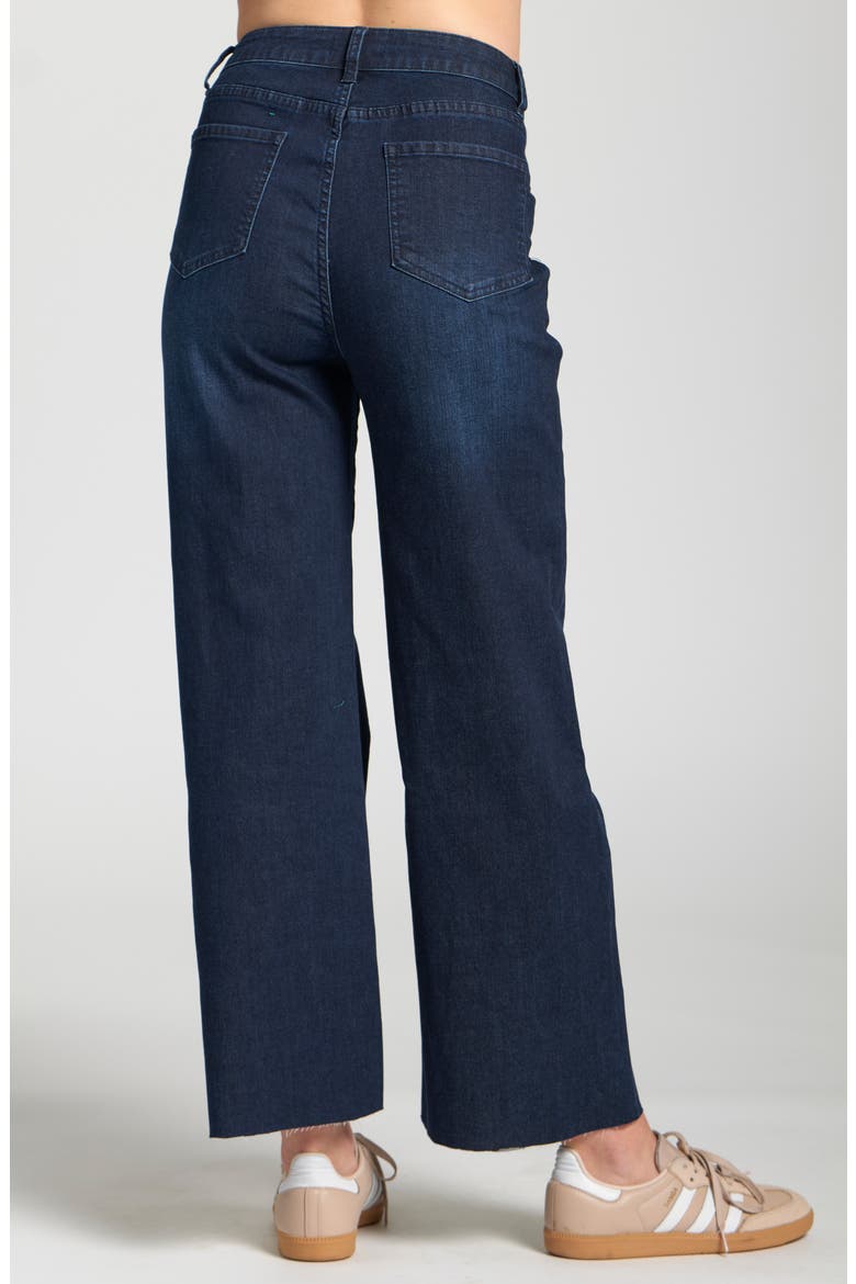 Crop Raw Hem Wide Leg Jeans, Alternate, color, DARK INDIGO