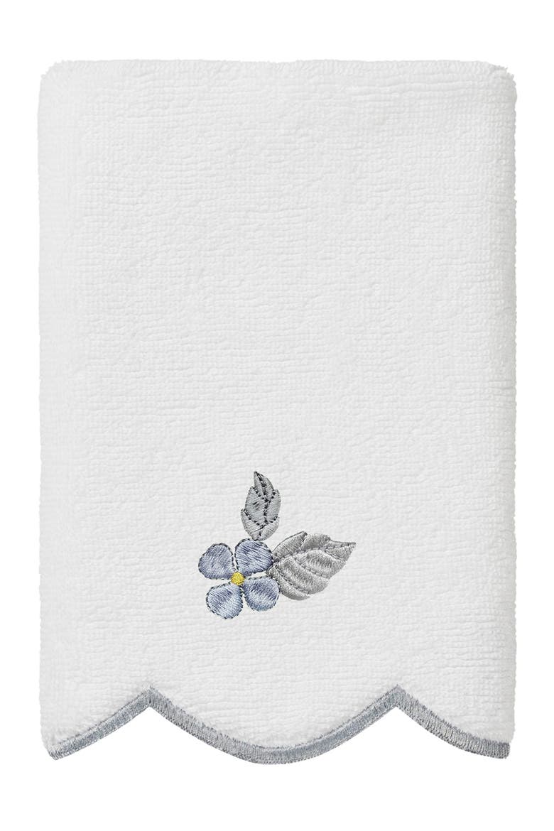 Hydea Embroidered Scallop 6-Piece Towel Set, Alternate, color, WHITE/ GRAY