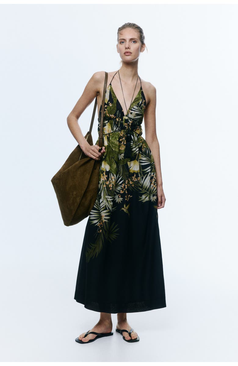 H&M Flared halterneck dress, Main, color, 