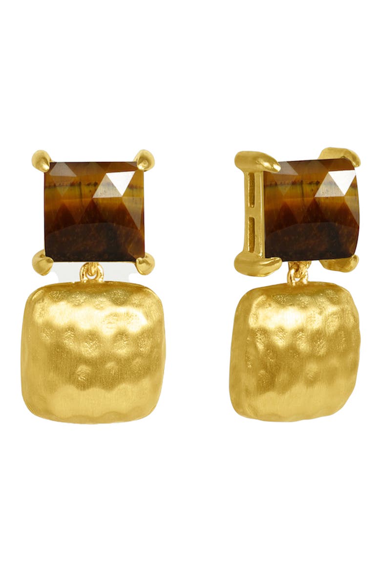 Nomad Drop Earrings, Alternate, color, GOLD/ TIGERS EYE