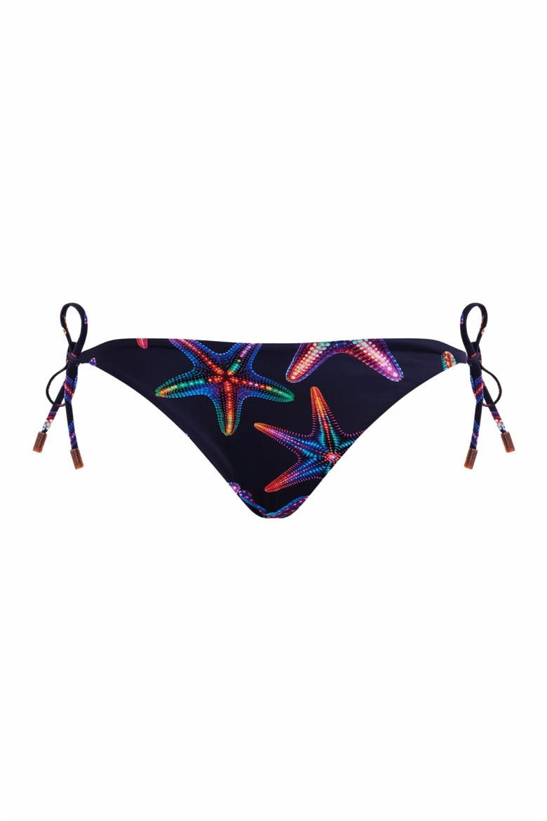 Women's Disco Stars Side Tie Bikini Bottom, Alternate, color, BLEU MARINE