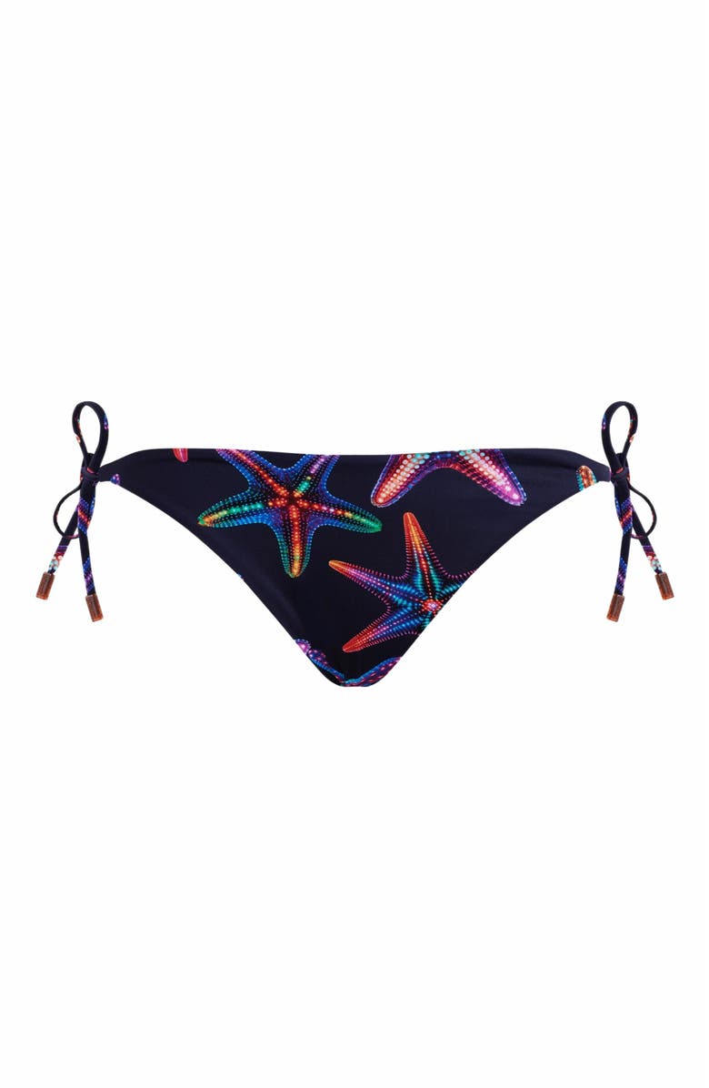 Vilebrequin Women's Disco Stars Side Tie Bikini Bottom, Alternate, color, Bleu Marine