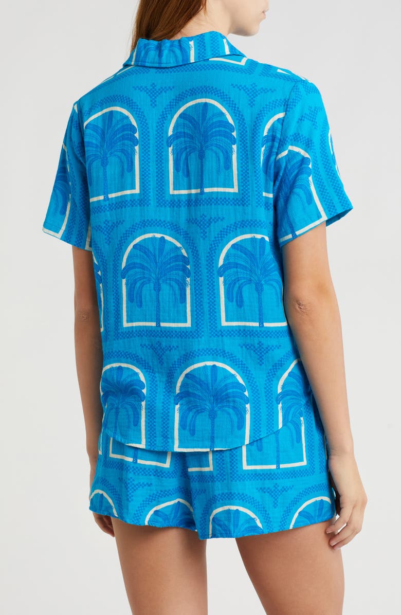 KILO BRAVA Print Cotton Short Pajamas, Alternate, color, Resort Palms