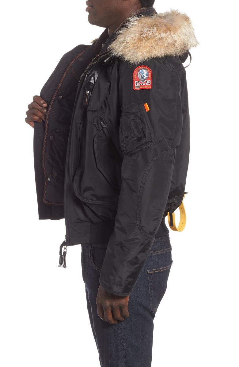 Parajumpers Gobi 700 Fill Power Down Bomber Jacket with Genuine Coyote Fur Trim, Alternate, color,