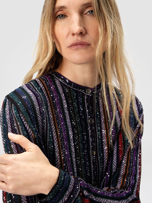 Missoni Henley Blouse With Mandarin Collar In Multi