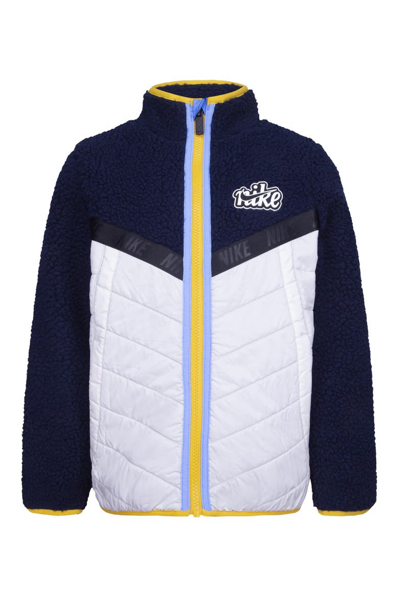 Kids' Fleece Quilted Jacket, Main, color, MIDNIGHT NAVY