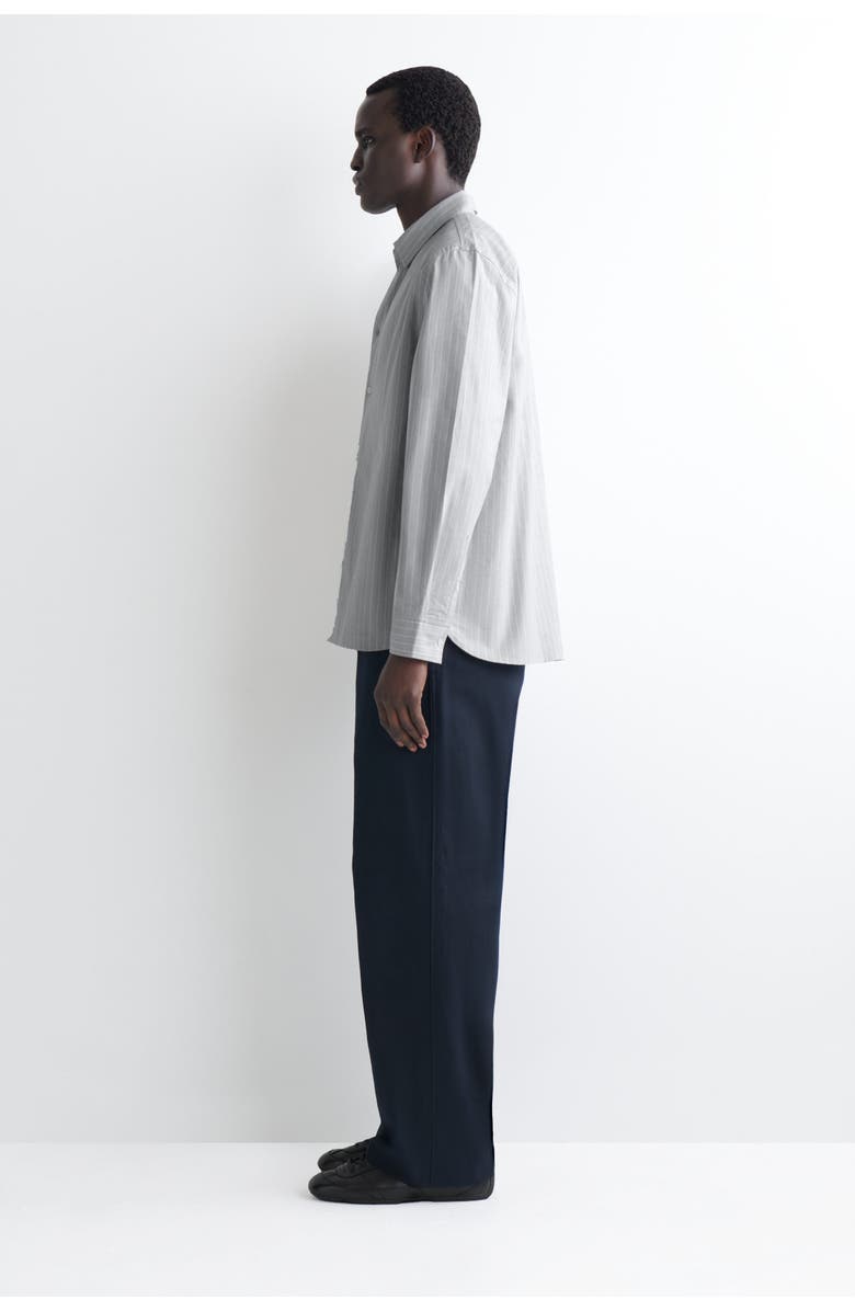 COS Cotton Oxford Shirt, Alternate, color, Light Gray / Striped