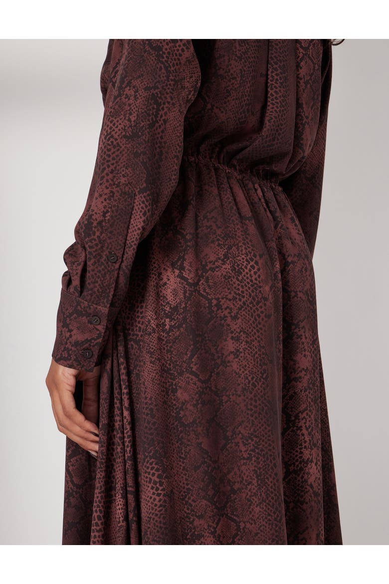 Chiffon Hanky Hem Maxi Dress, Alternate, color, Snake Print Brown