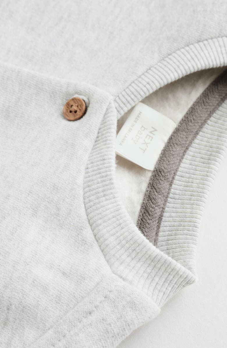 NEXT Henley Sweatshirt & Check Pants Set, Alternate, color, Grey