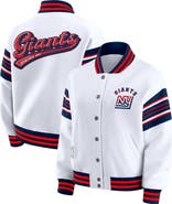 WEAR by Erin Andrews Women's WEAR by Erin Andrews White New York Giants Full-Snap Fleece Sweatshirt Jacket