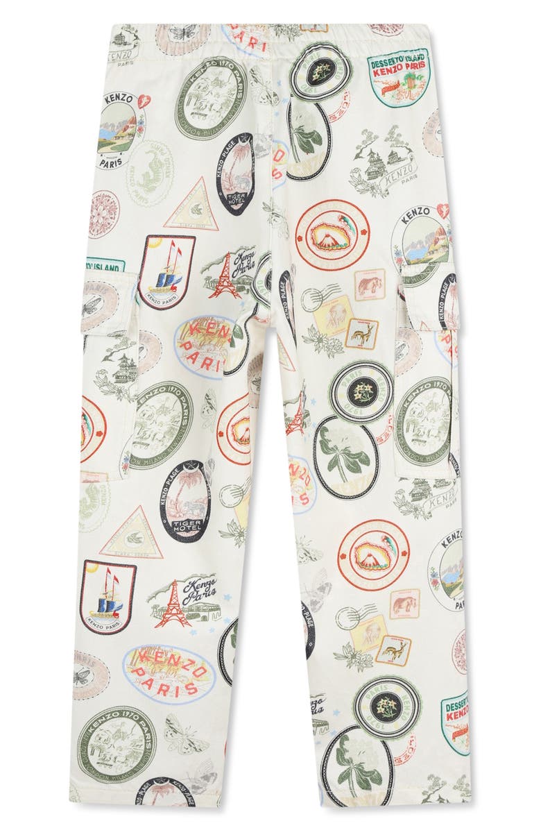 KENZO Kids' Logo Straight Leg Cotton Twill Pants, Alternate, color, 