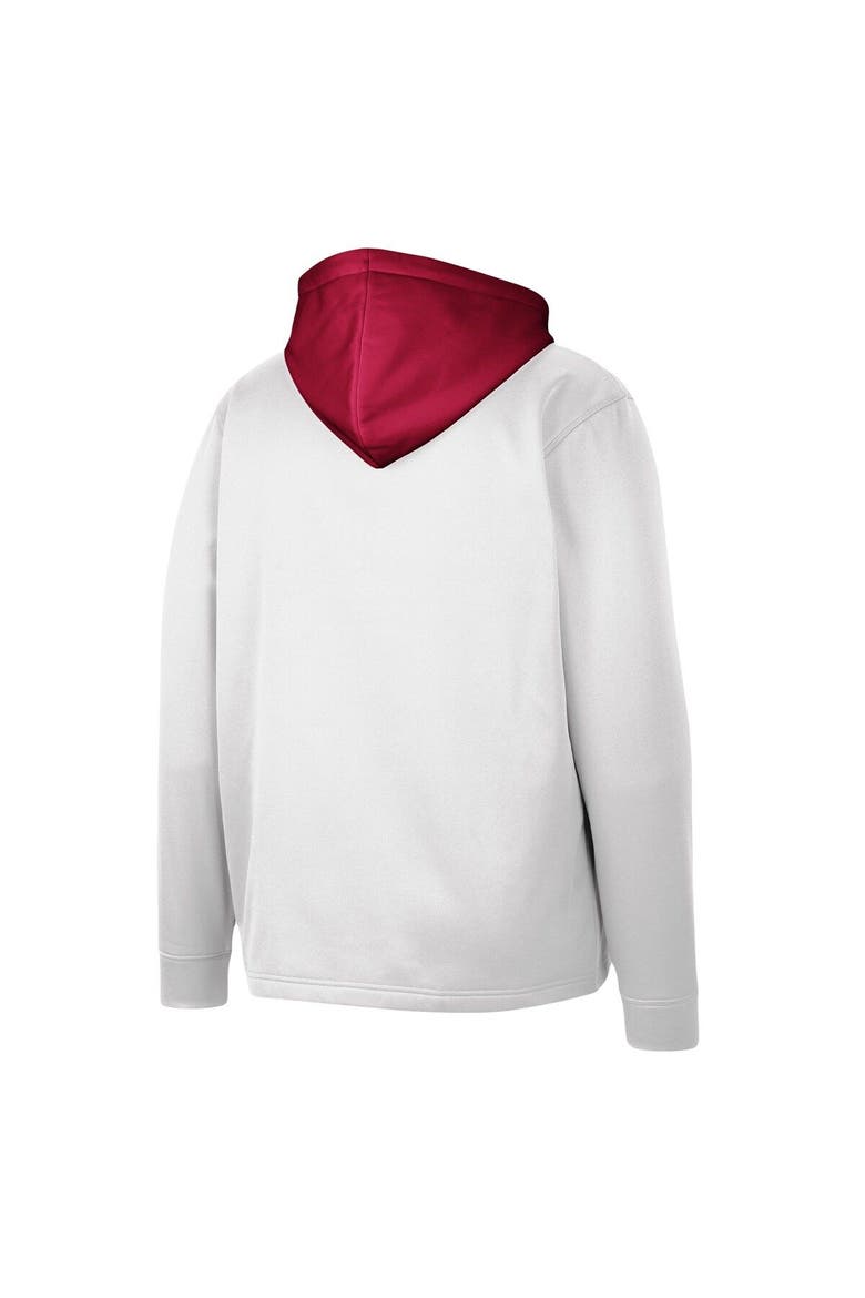 Men's Colosseum White Alabama Crimson Tide Luge 3.0 Quarter-Zip Hoodie, Alternate, color, White