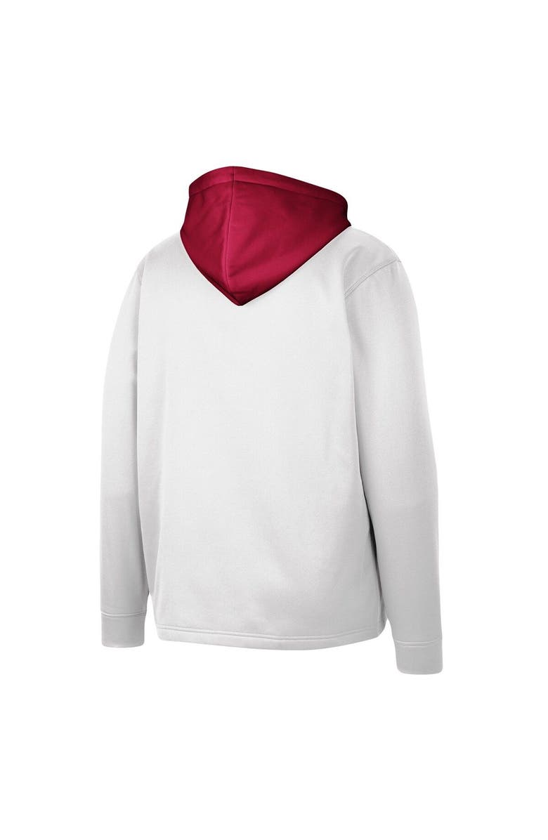 COLOSSEUM Men's Colosseum White Alabama Crimson Tide Luge 3.0 Quarter-Zip Hoodie, Alternate, color, 