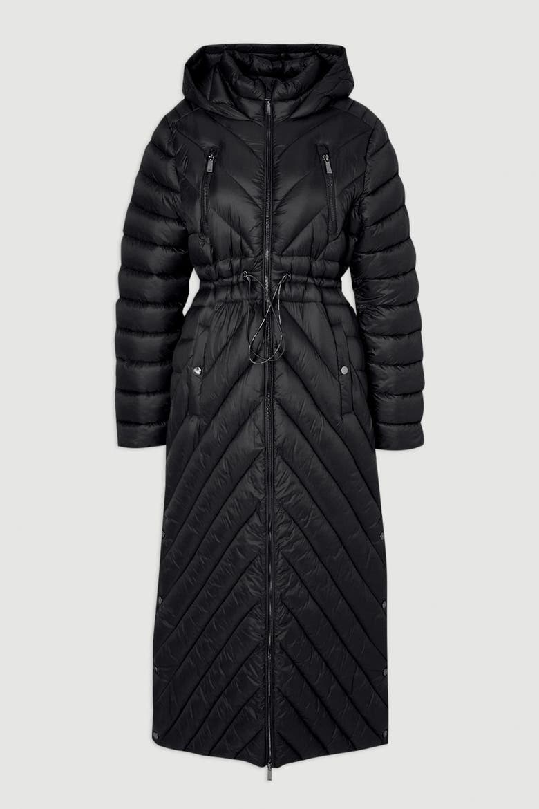 Lightweight Packable Maxi Coat, Alternate, color, Black