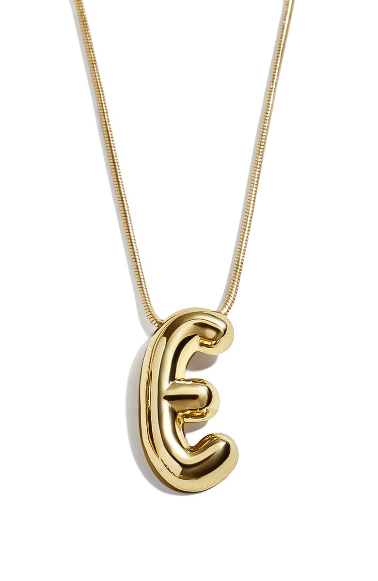 BaubleBar Bubble Initial Pendant Necklace, Main, color, Gold E