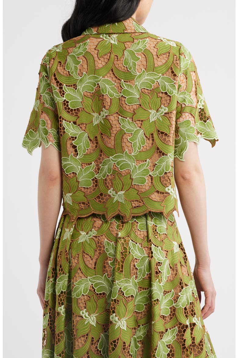 The Hailey Lace Button-Up Shirt, Alternate, color, DARK CITRUS LACE