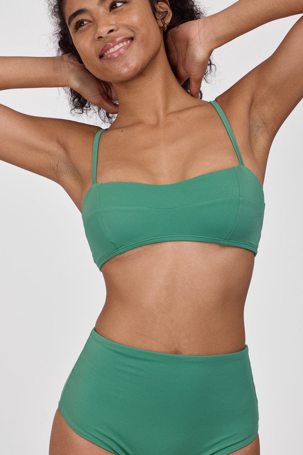 green bathing suit top