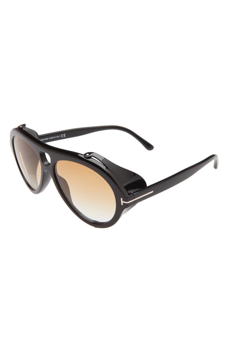 TOM FORD Neughman 60mm Gradient Round Aviator Sunglasses, Alternate, color, 
