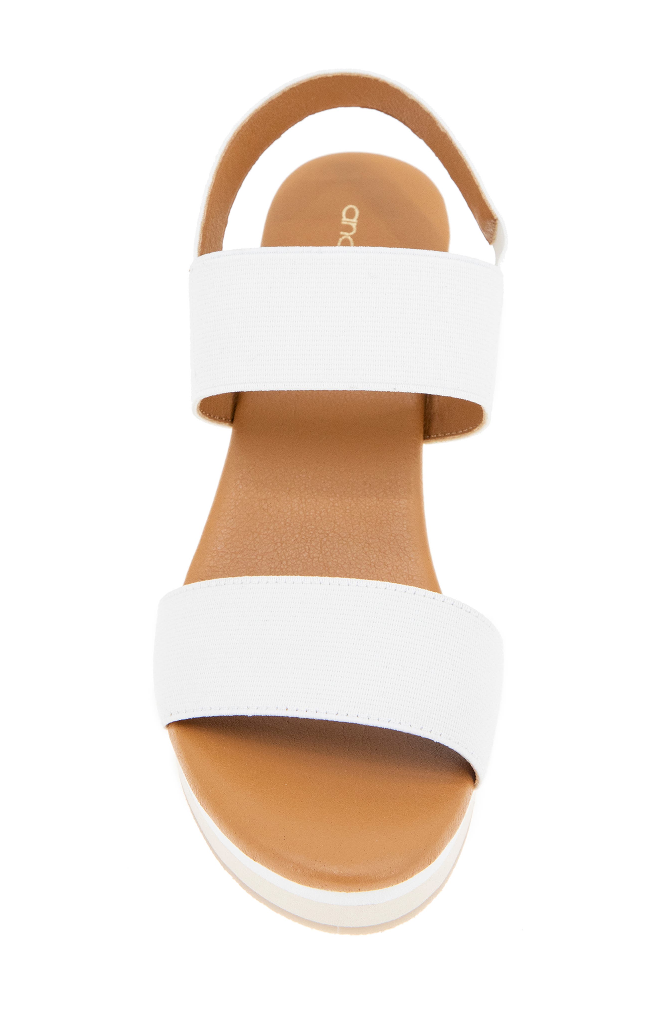 André Assous Nikola Slingback Wedge Sandal, Alternate, color, White